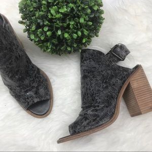 Kelsi Dagger Soft Leather Metro Block Chunky Heel Booties Sandals Dress